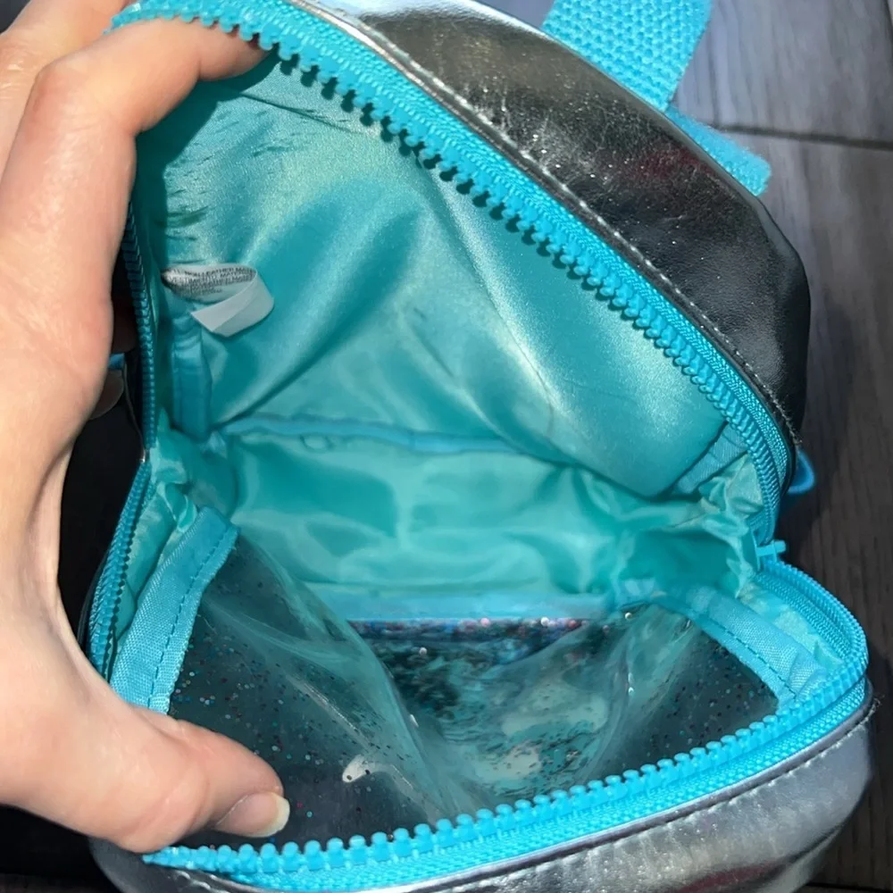 Iridescent like unicorn glitter confetti mini backpack